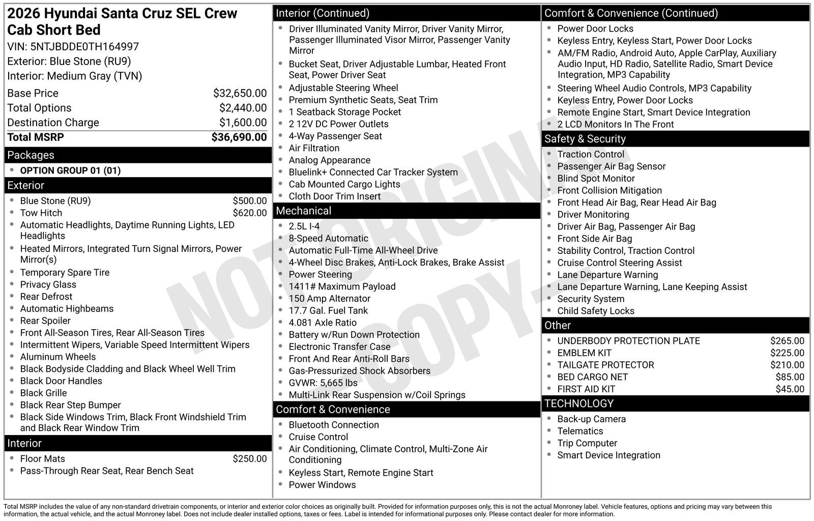 2026 Hyundai SANTA CRUZ SEL