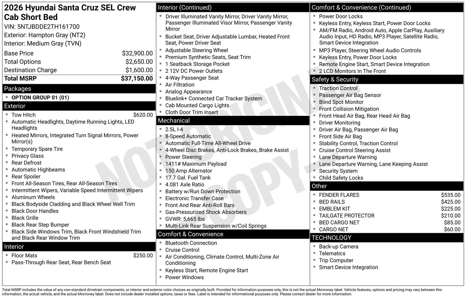 2026 Hyundai SANTA CRUZ SEL