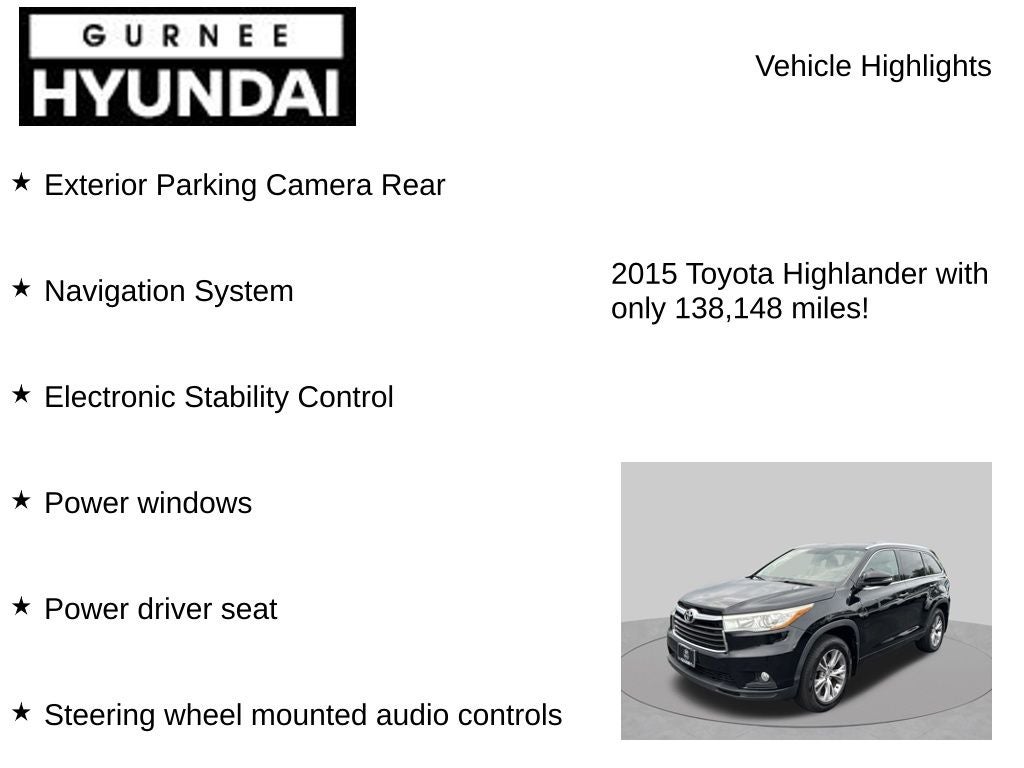 2015 Toyota Highlander XLE V6
