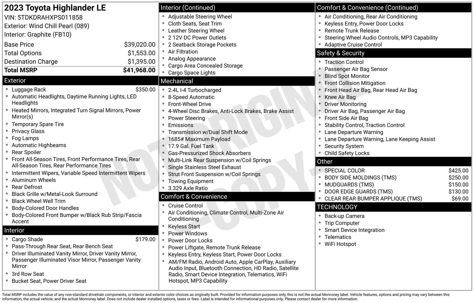2023 Toyota Highlander LE