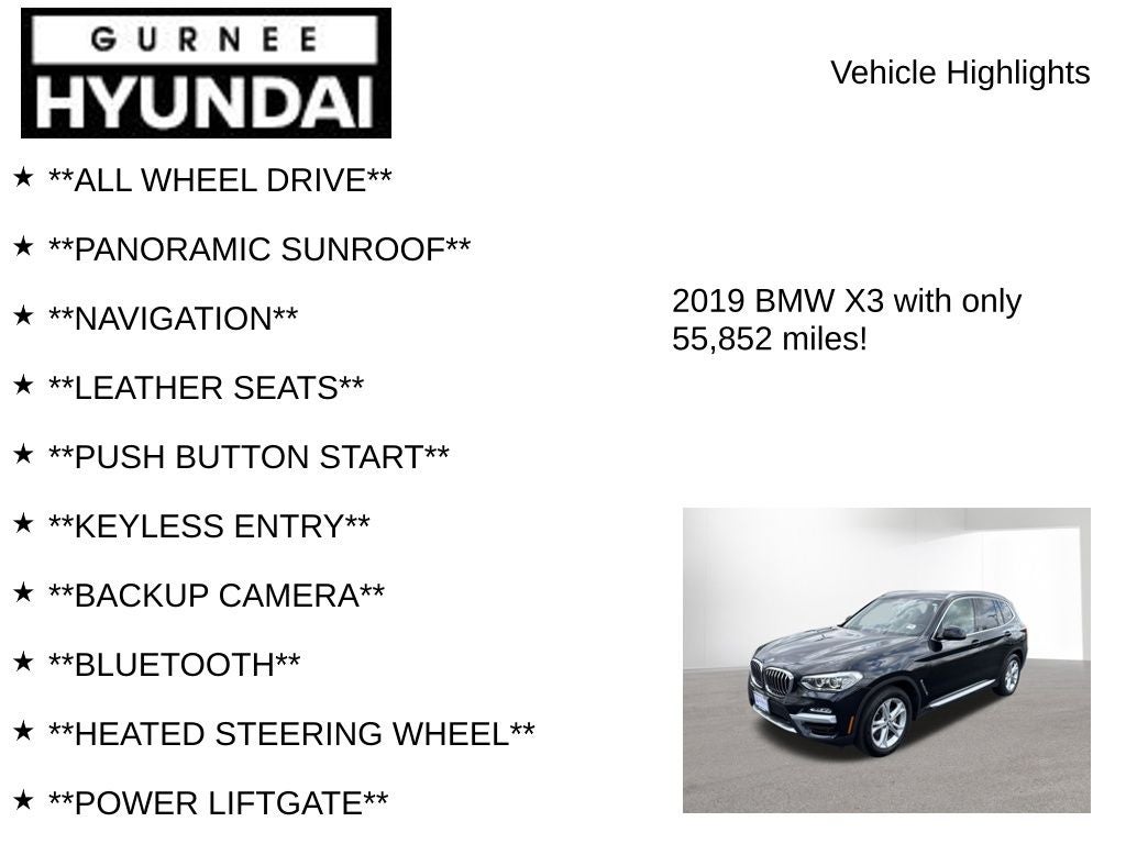 2019 BMW X3 xDrive30i