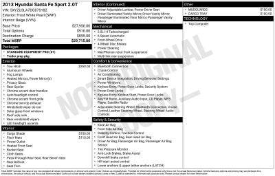 2013 Hyundai SANTA FE SPORT 2.0L Turbo