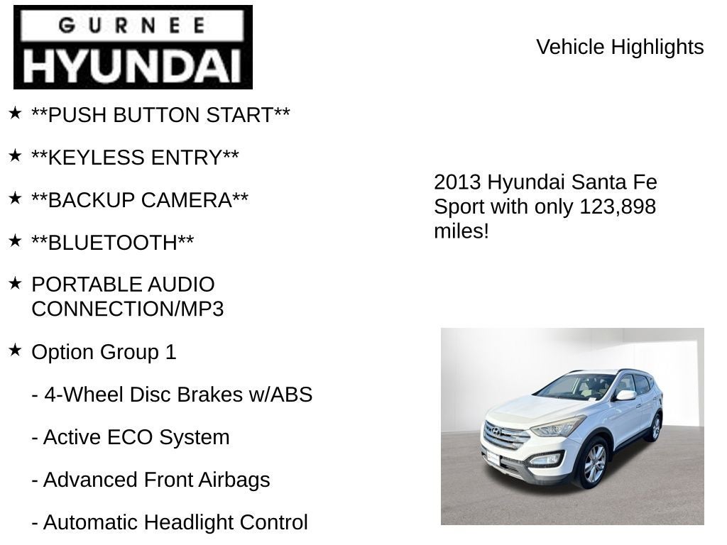 2013 Hyundai SANTA FE SPORT 2.0L Turbo
