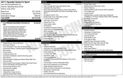 2017 Hyundai SANTA FE SPORT 2.4 Base