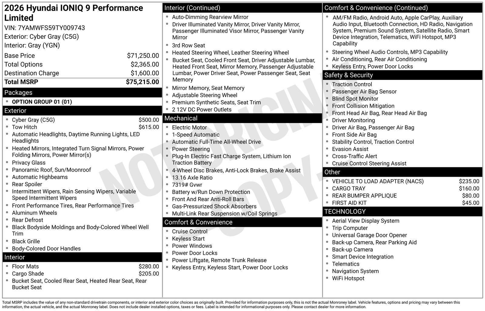 2026 Hyundai IONIQ 9 Performance Limited