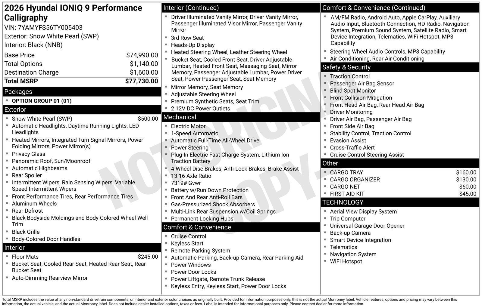 2026 Hyundai IONIQ 9 Performance Calligraphy