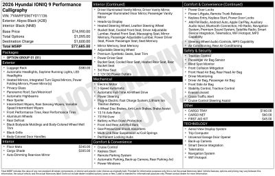 2026 Hyundai IONIQ 9 Performance Calligraphy