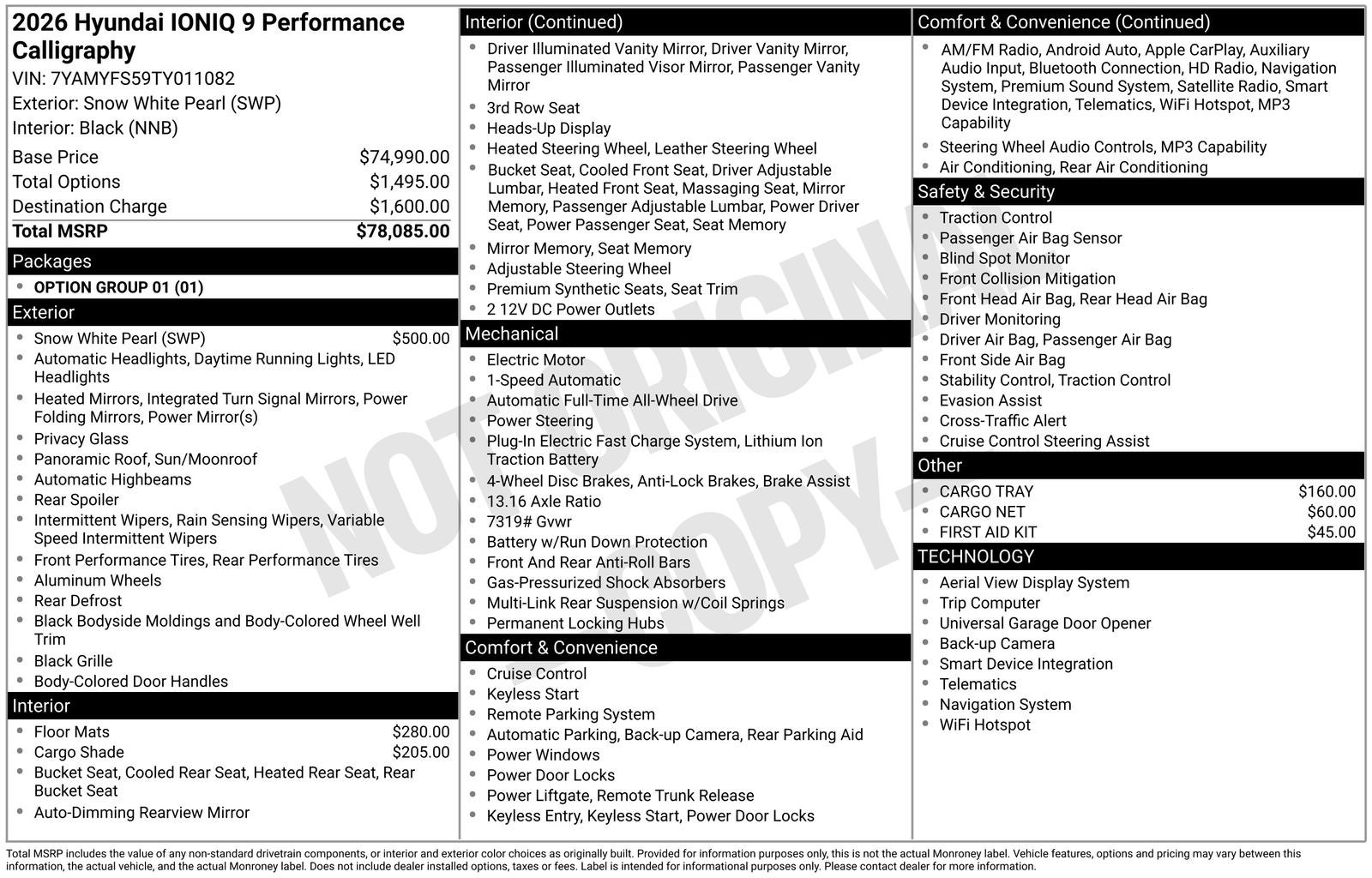 2026 Hyundai IONIQ 9 Performance Calligraphy