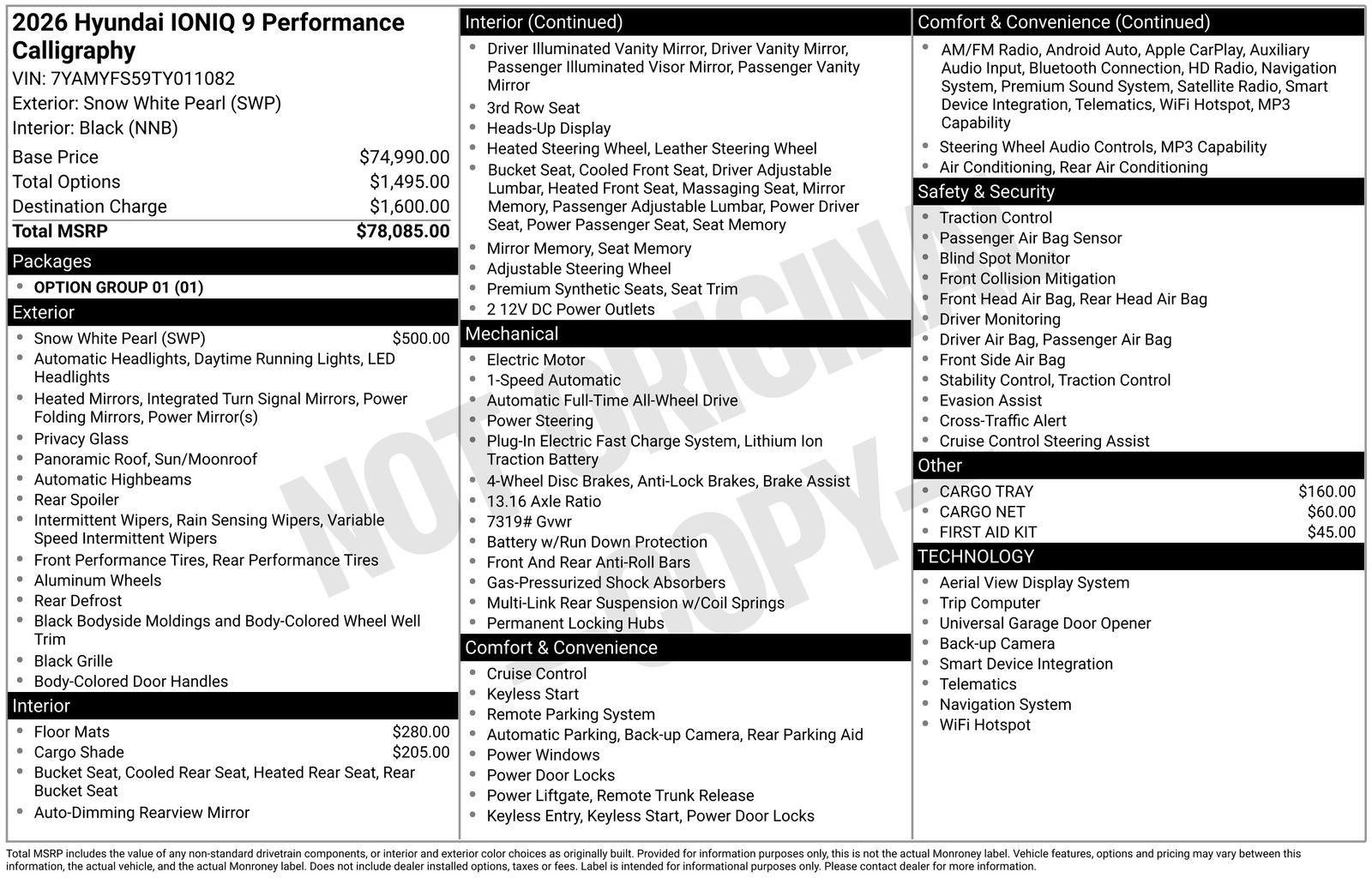 2026 Hyundai IONIQ 9 Performance Calligraphy