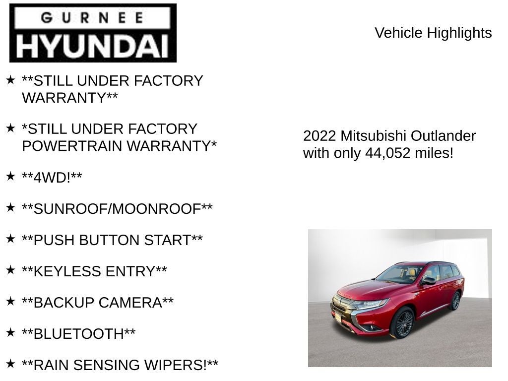 2022 Mitsubishi Outlander PHEV LE