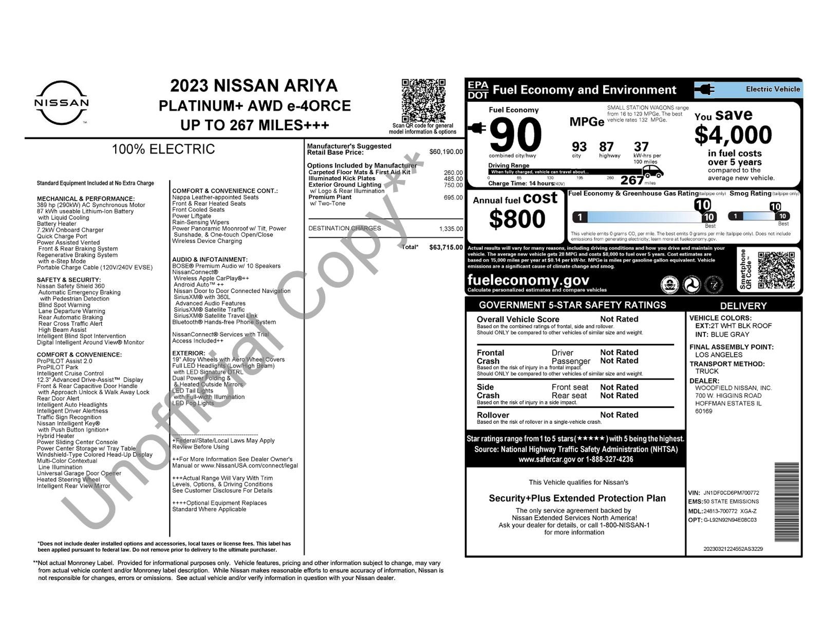 2023 Nissan Ariya PLATINUM+ e-4ORCE