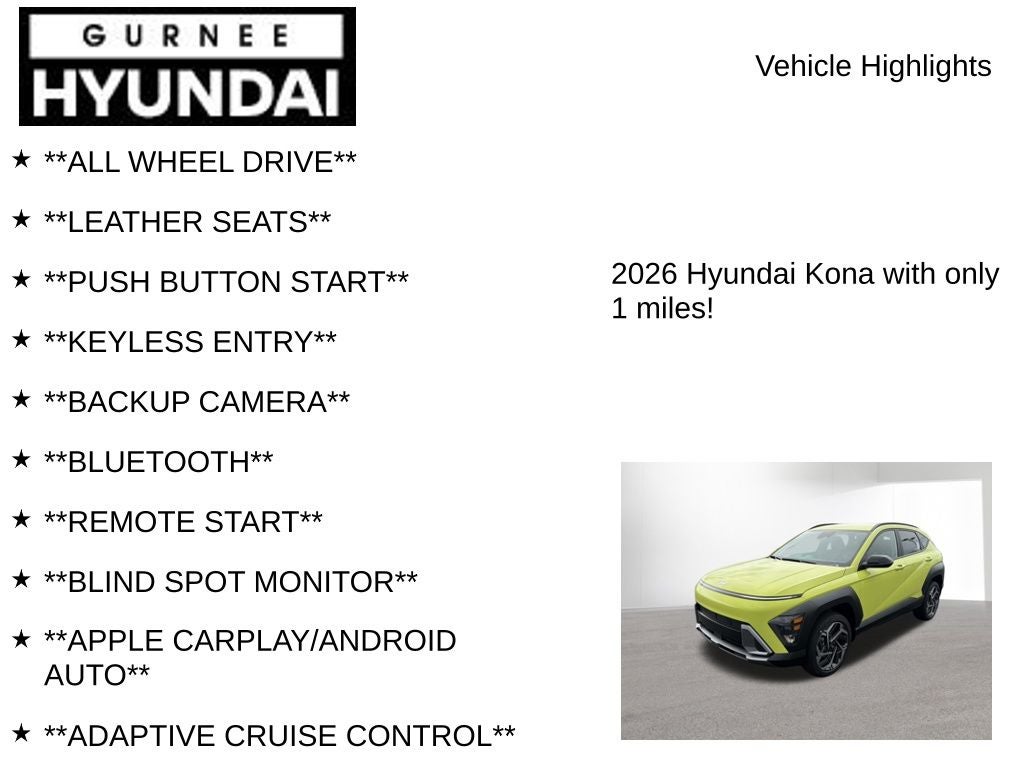 2026 Hyundai KONA SEL Premium