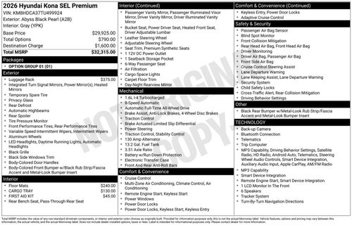 2026 Hyundai KONA SEL Premium