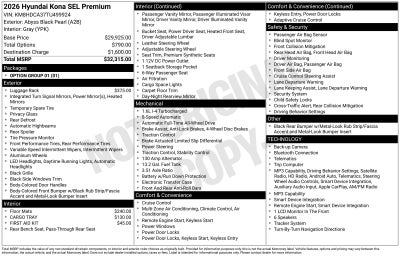 2026 Hyundai KONA SEL Premium