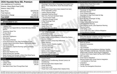 2026 Hyundai KONA SEL Premium