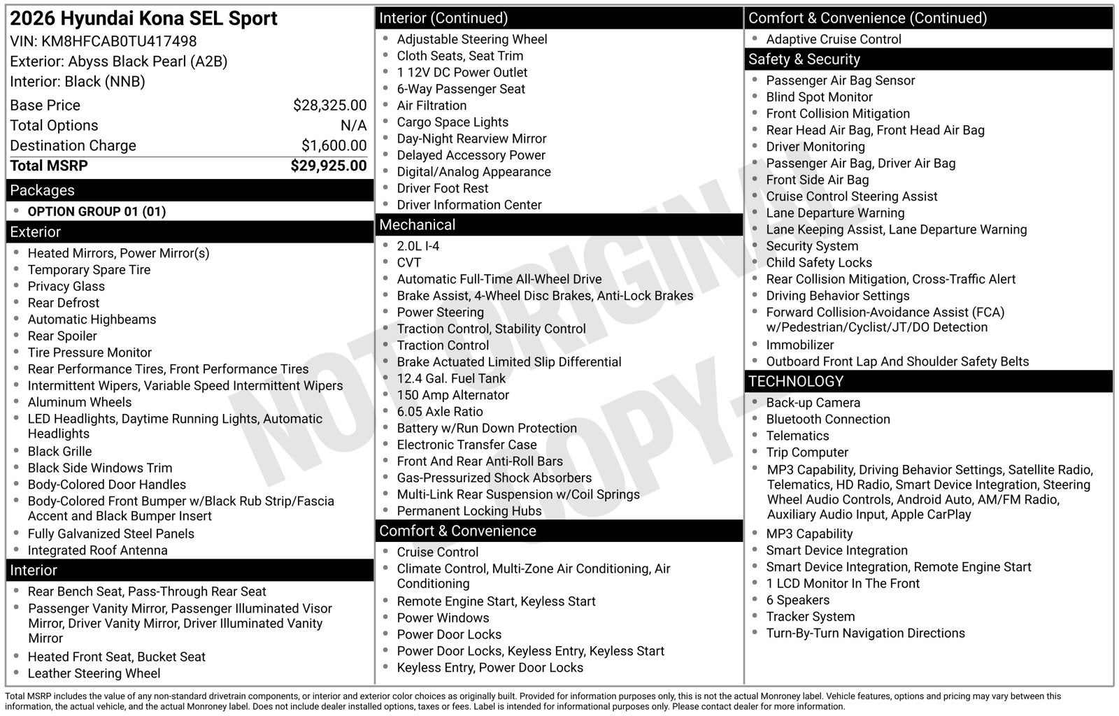 2026 Hyundai KONA SEL Sport