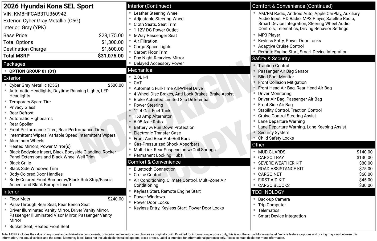 2026 Hyundai KONA SEL Sport