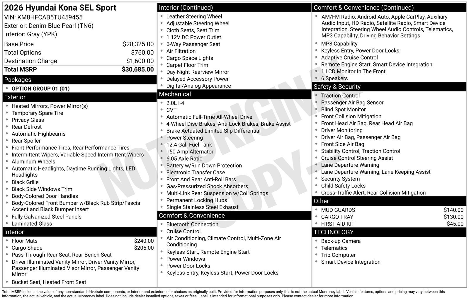 2026 Hyundai KONA SEL Sport