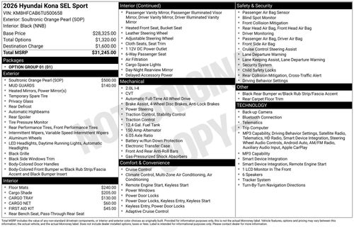 2026 Hyundai KONA SEL Sport