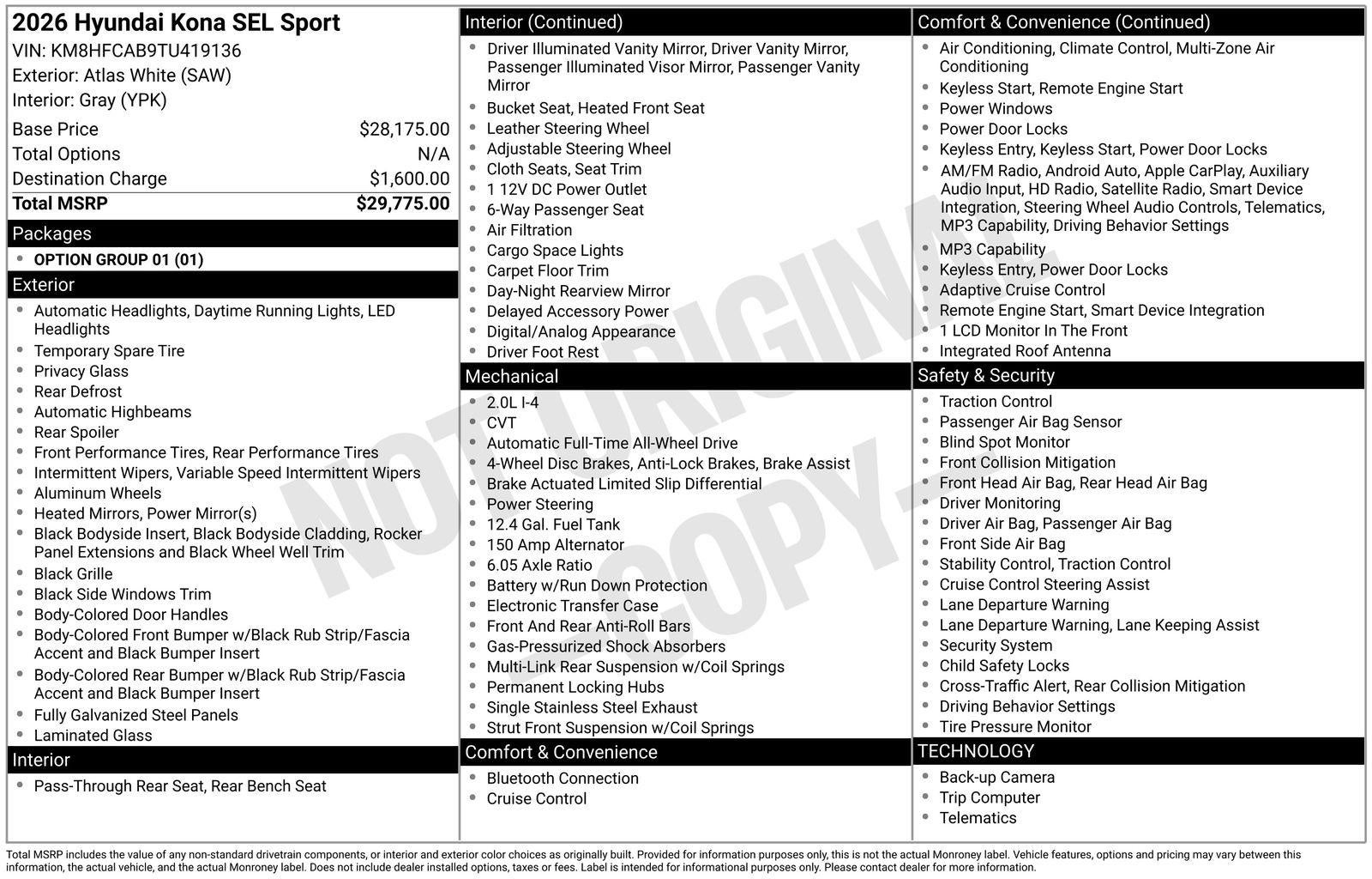 2026 Hyundai KONA SEL Sport