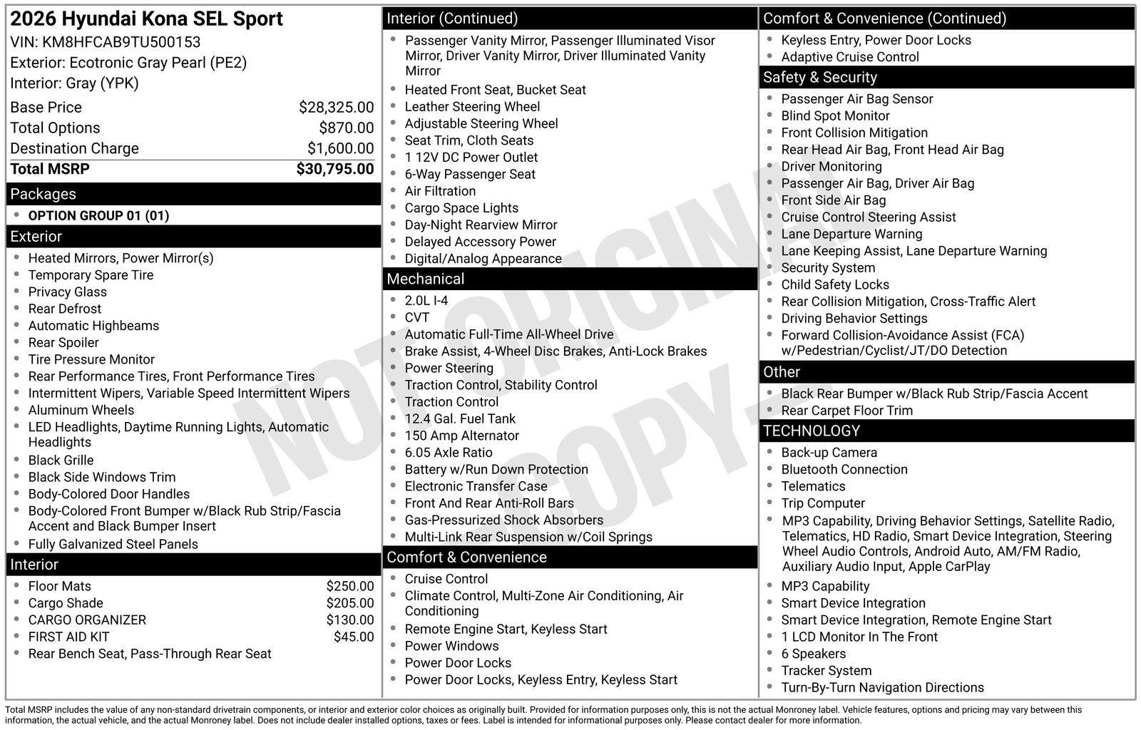 2026 Hyundai KONA SEL Sport