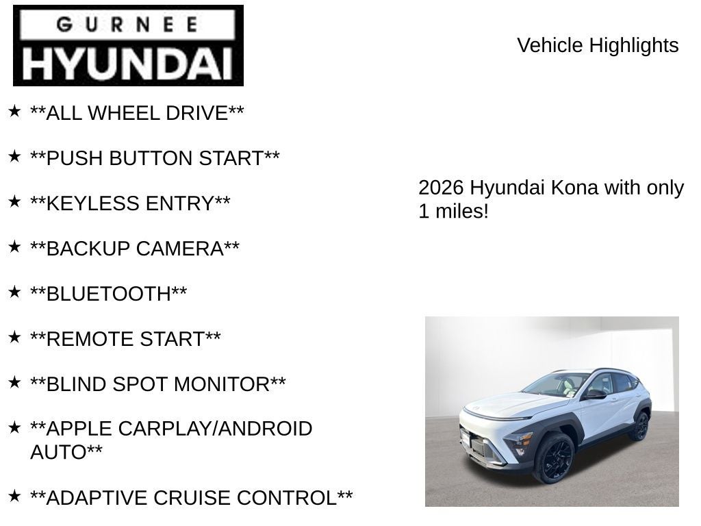 2026 Hyundai KONA SEL Sport