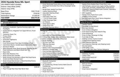 2026 Hyundai KONA SEL Sport