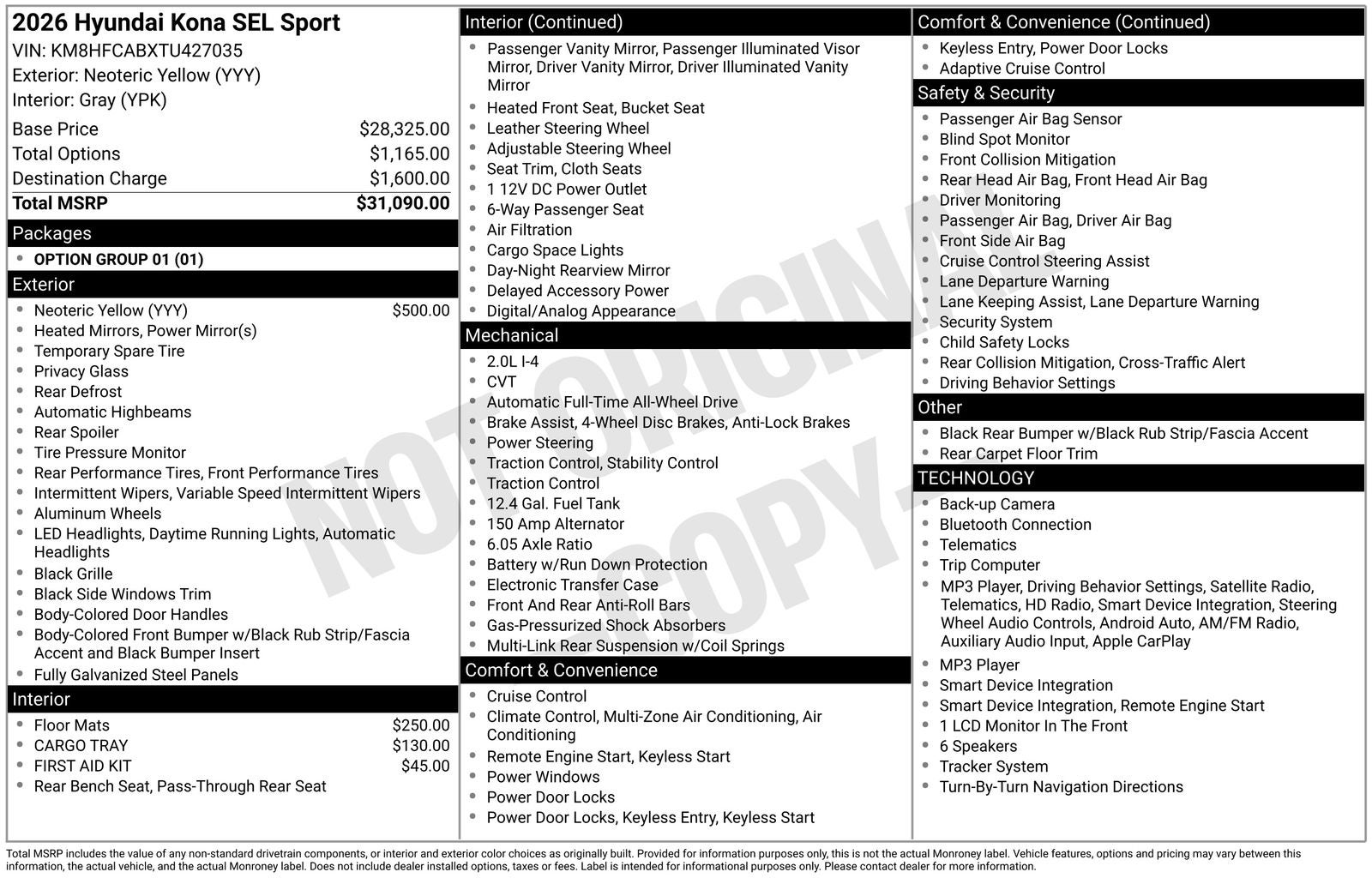 2026 Hyundai KONA SEL Sport
