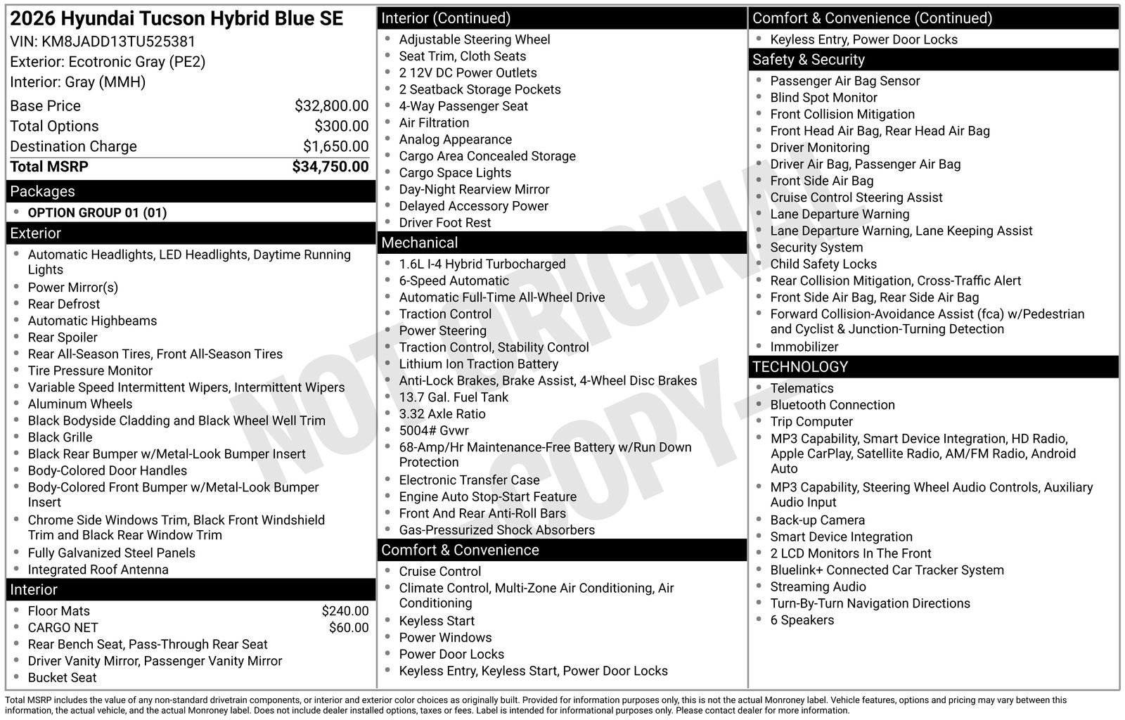 2026 Hyundai TUCSON HYBRID Blue SE
