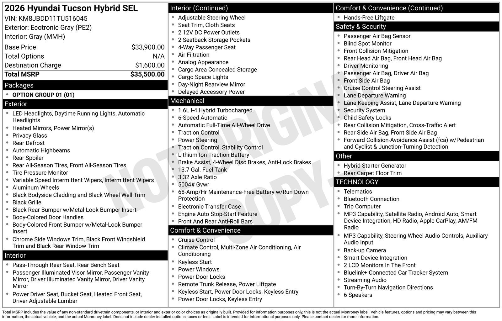 2026 Hyundai TUCSON HYBRID SEL