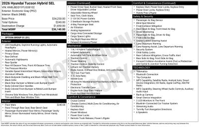 2026 Hyundai TUCSON HYBRID SEL
