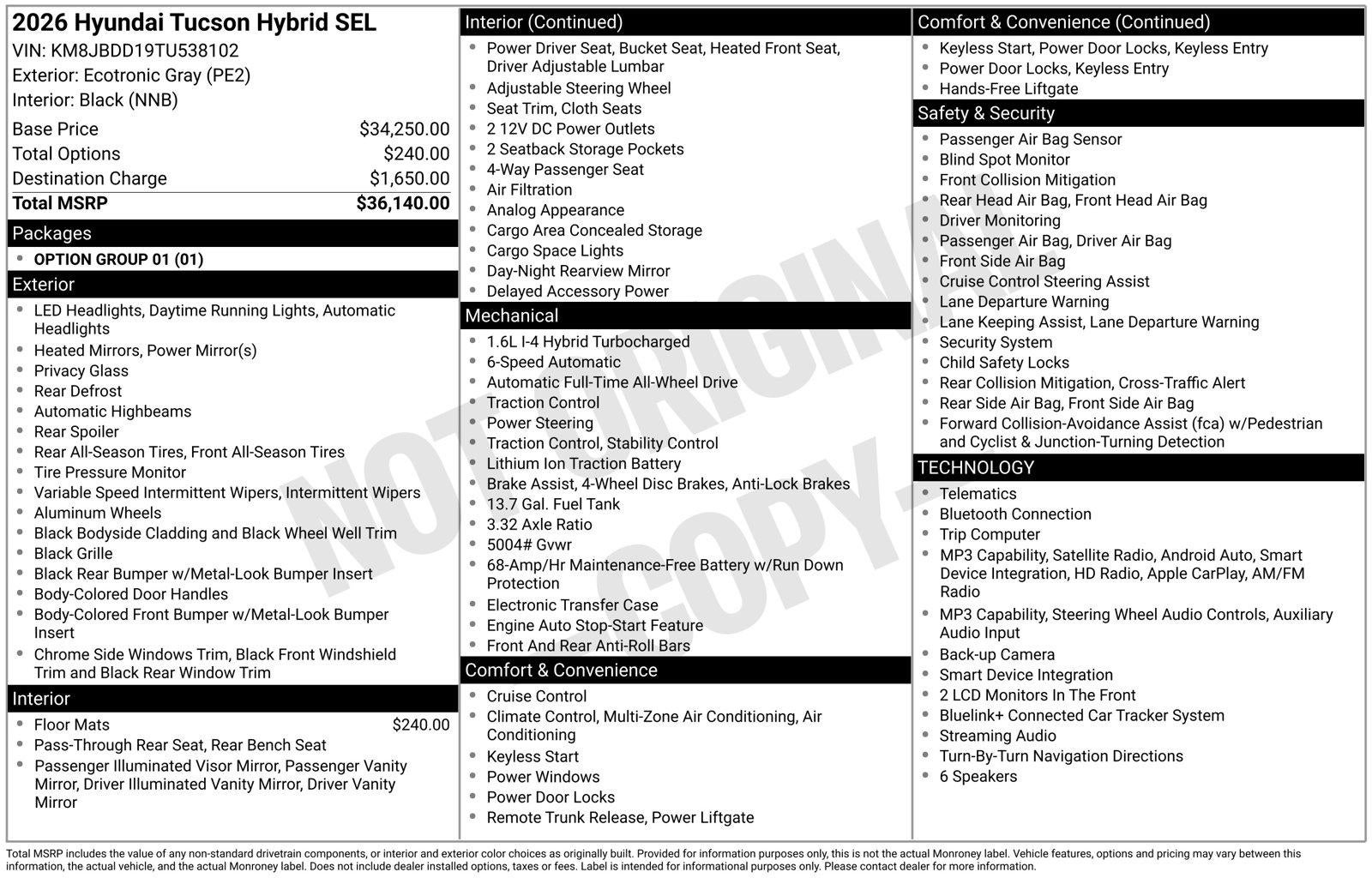 2026 Hyundai TUCSON HYBRID SEL