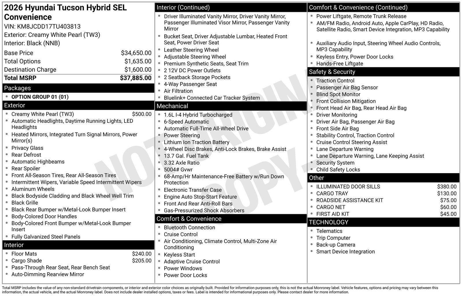 2026 Hyundai TUCSON HYBRID SEL Convenience