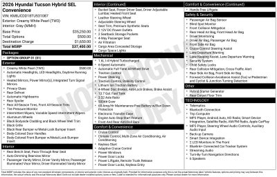 2026 Hyundai TUCSON HYBRID SEL Convenience