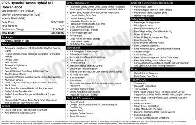 2026 Hyundai TUCSON HYBRID SEL Convenience