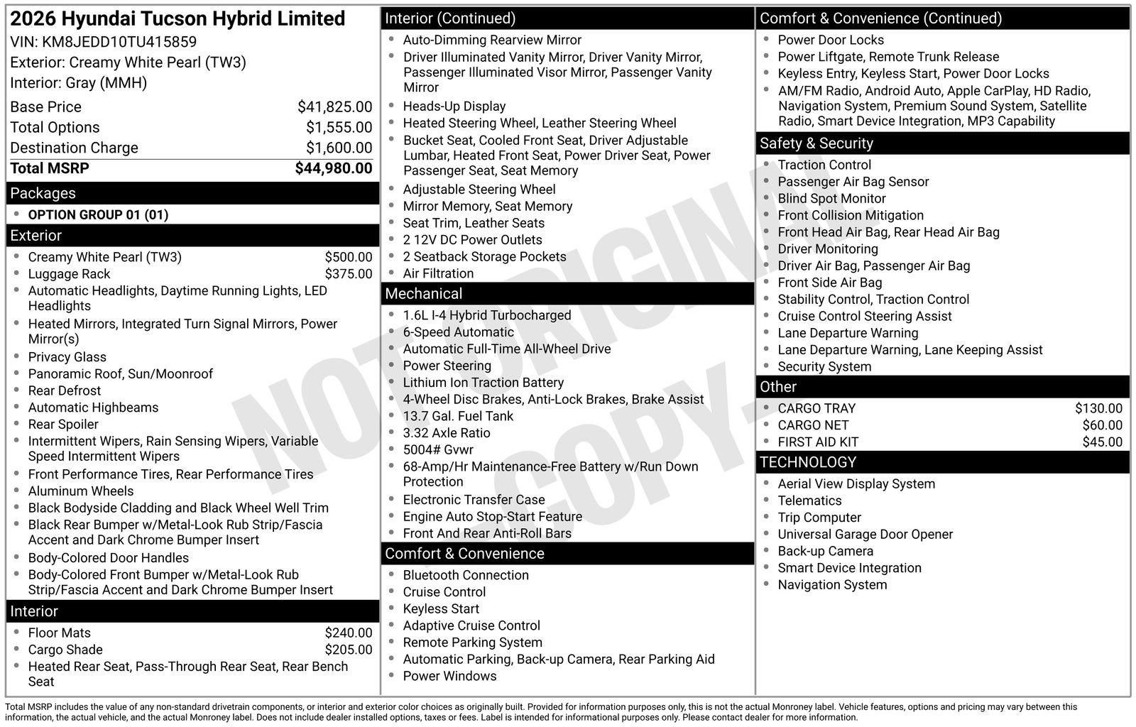 2026 Hyundai TUCSON HYBRID Limited
