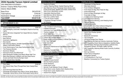 2026 Hyundai TUCSON HYBRID Limited