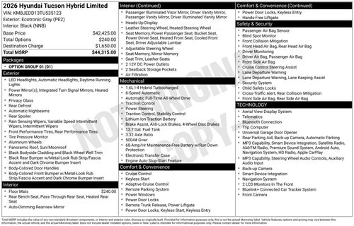 2026 Hyundai TUCSON HYBRID Limited