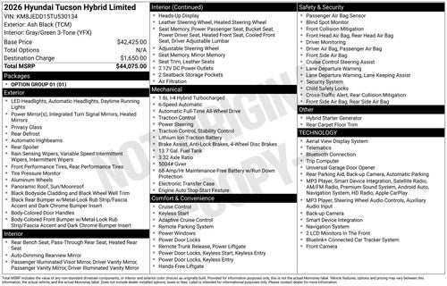2026 Hyundai TUCSON HYBRID Limited
