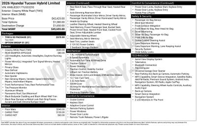 2026 Hyundai TUCSON HYBRID Limited