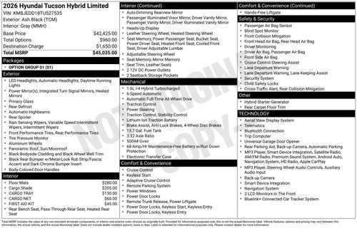 2026 Hyundai TUCSON HYBRID Limited