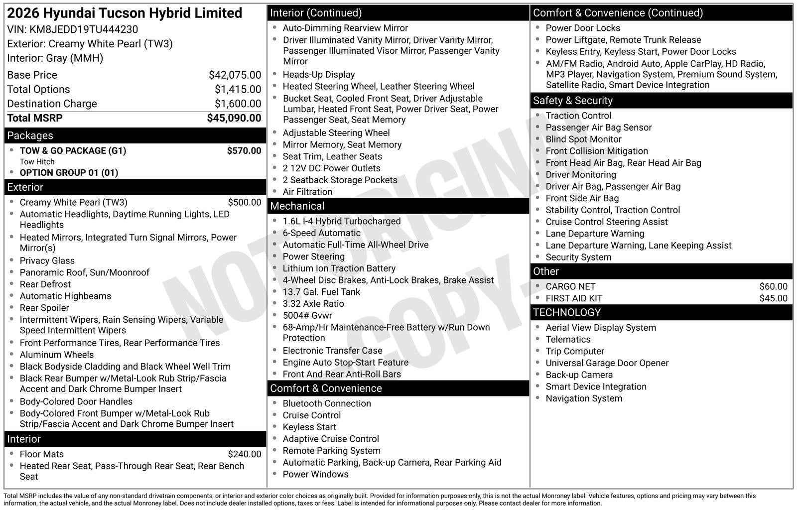 2026 Hyundai TUCSON HYBRID Limited
