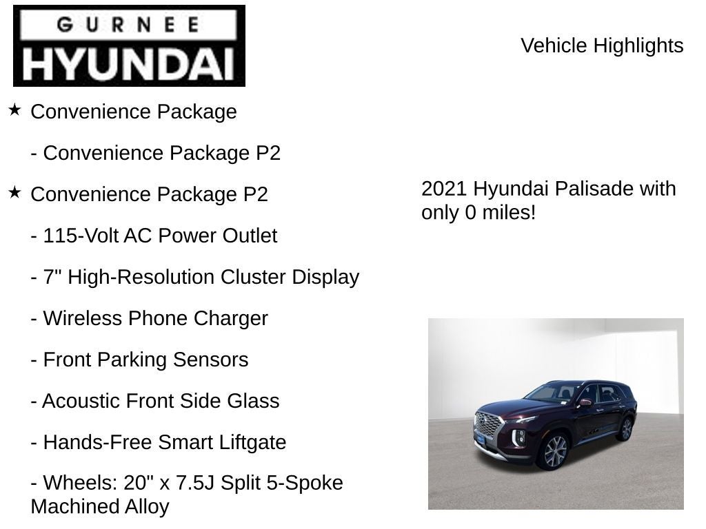 2021 Hyundai PALISADE SEL Convenience