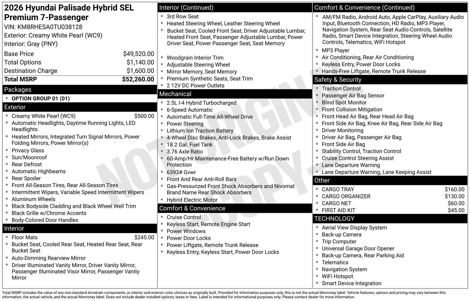 2026 Hyundai PALISADE HYBRID SEL Premium 7 Passenger