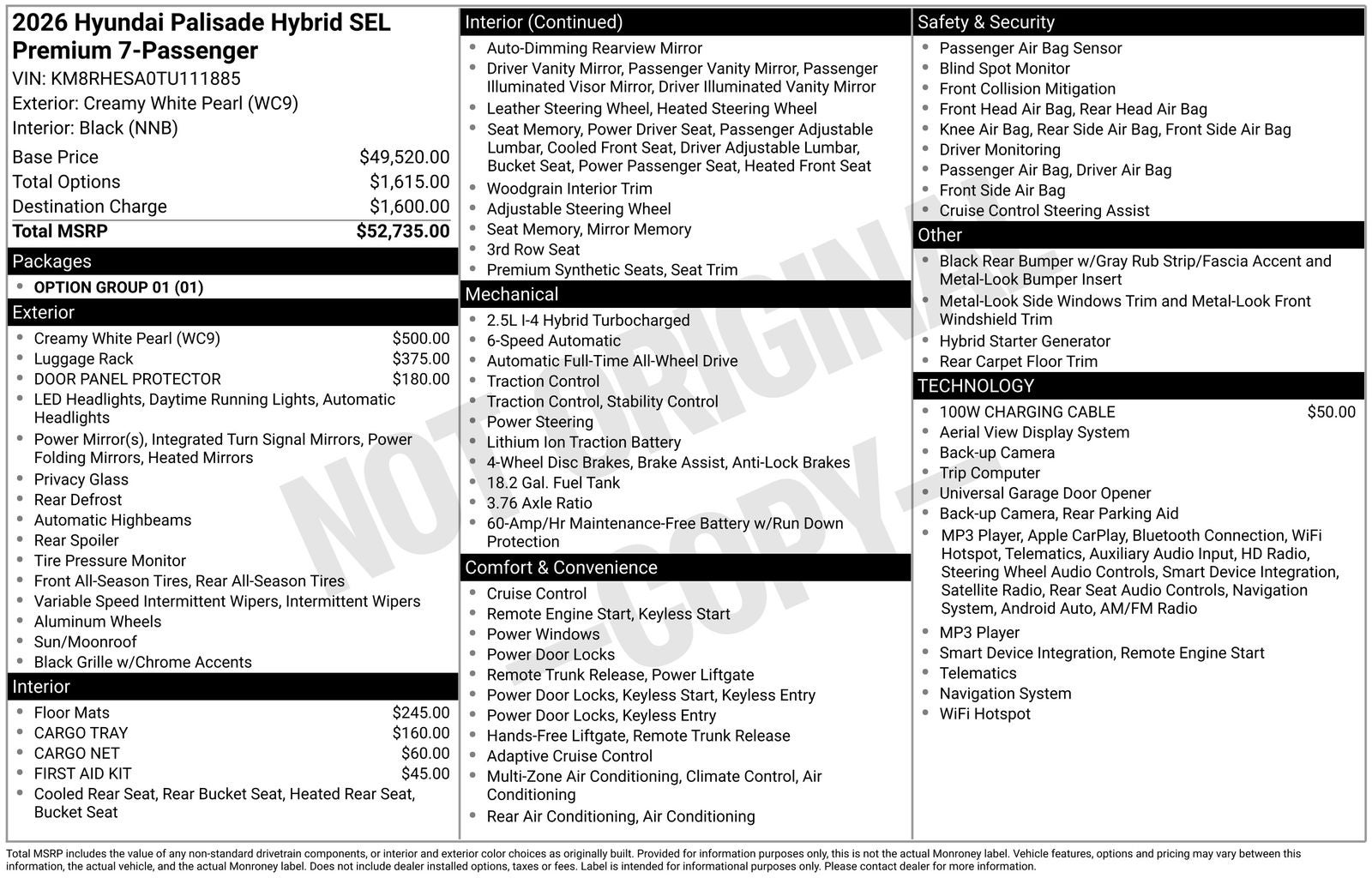 2026 Hyundai PALISADE HYBRID SEL Premium 7 Passenger