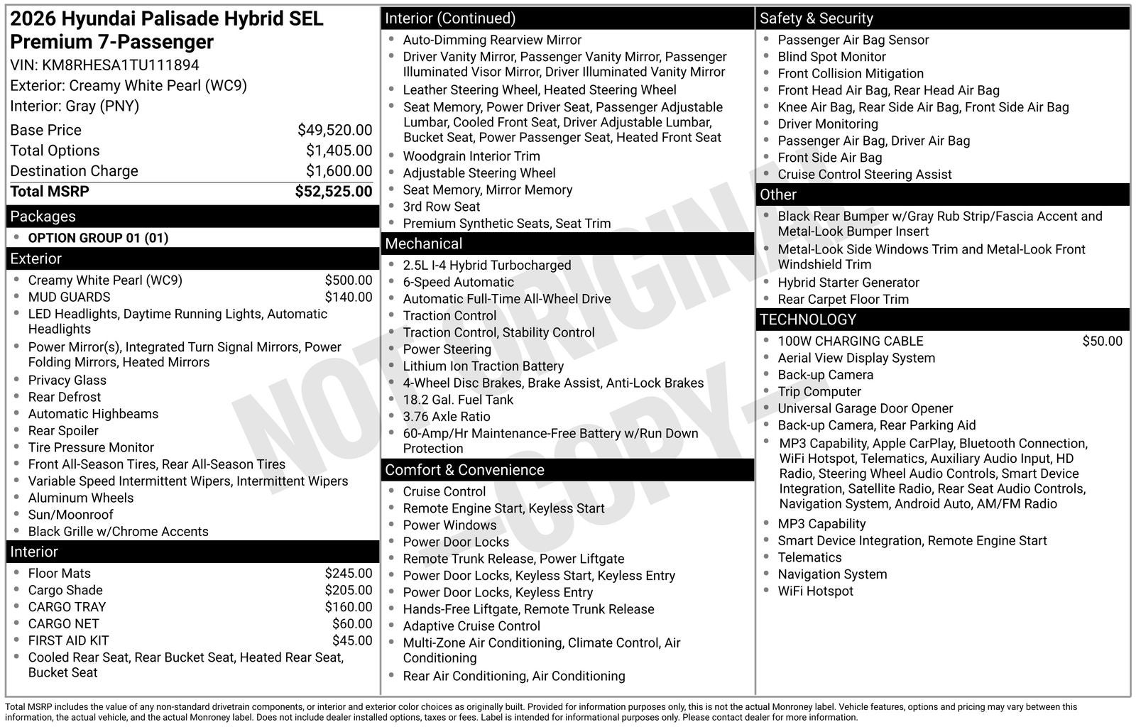 2026 Hyundai PALISADE HYBRID SEL Premium 7 Passenger