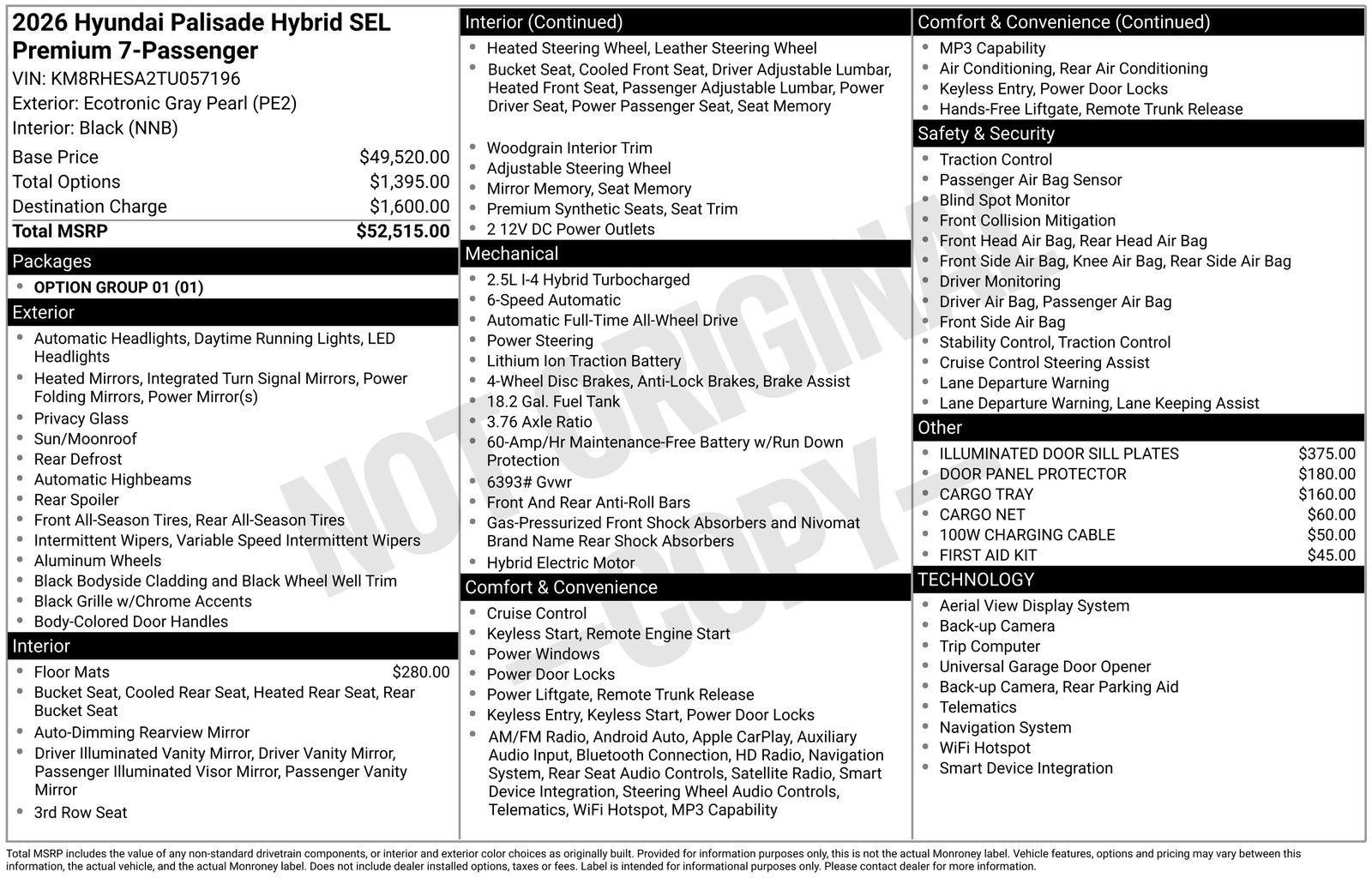 2026 Hyundai PALISADE HYBRID SEL Premium 7 Passenger