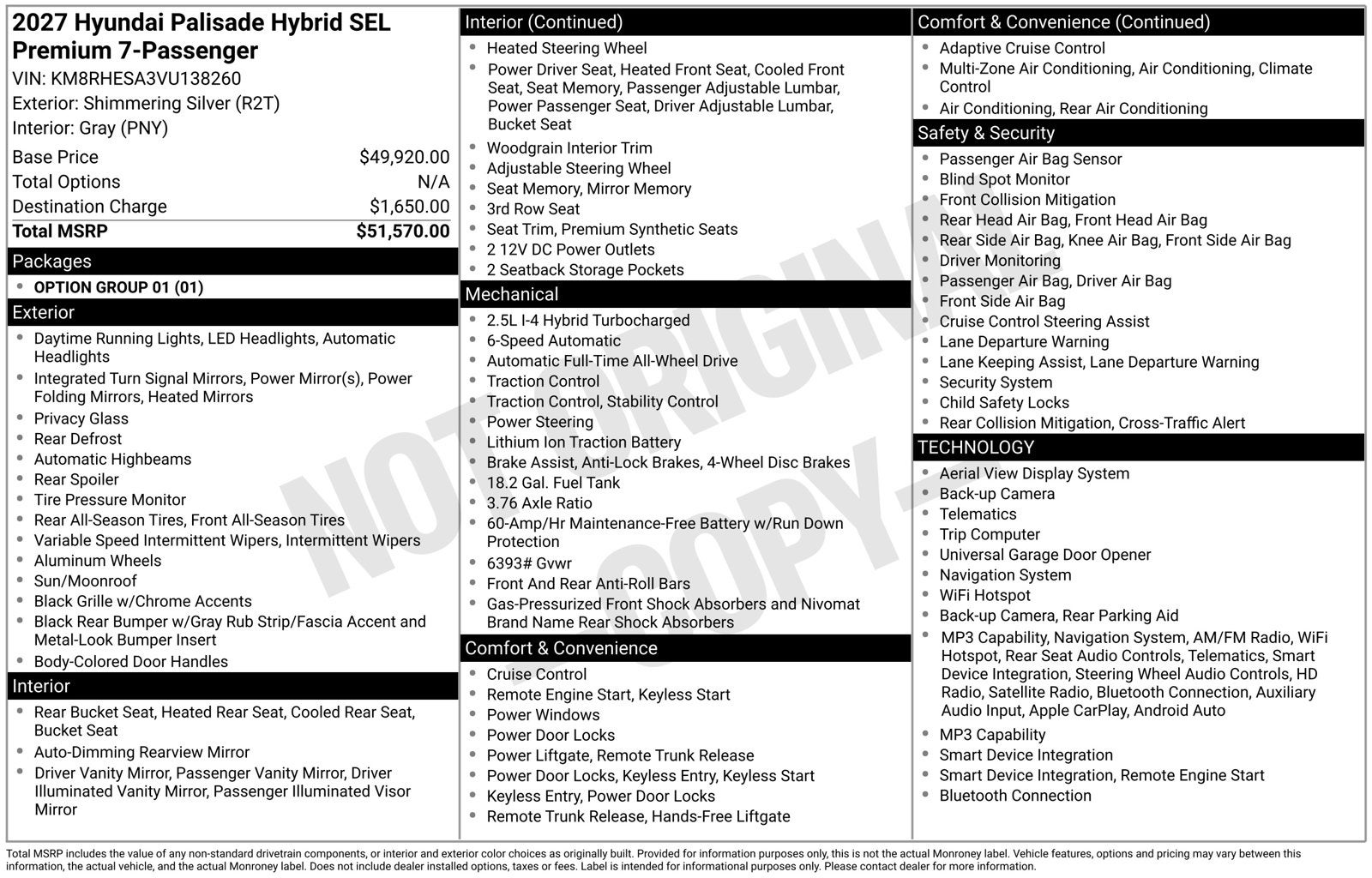 2027 Hyundai PALISADE HYBRID SEL Premium 7 Passenger