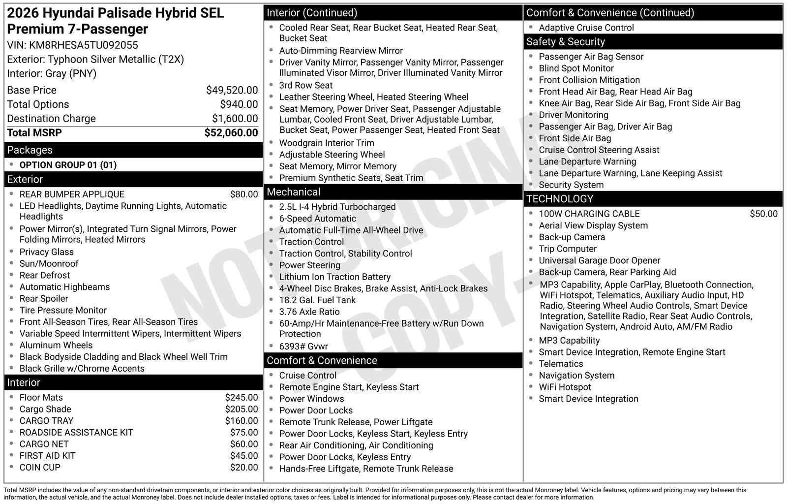 2026 Hyundai PALISADE HYBRID SEL Premium 7 Passenger