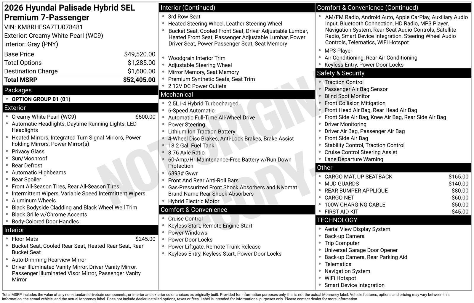 2026 Hyundai PALISADE HYBRID SEL Premium 7 Passenger